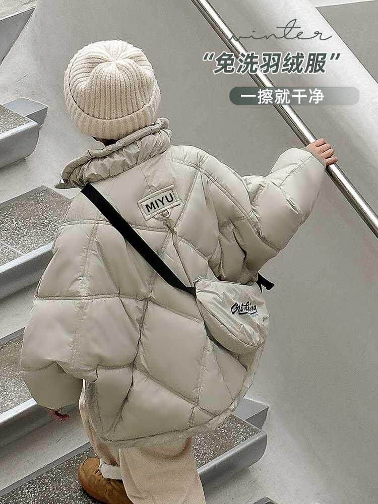 熊猫圆圆童装男童羽绒服冬季2024新款儿童冬装男孩白鸭绒秋冬外套