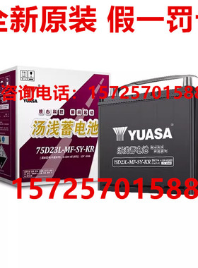 YUASA汤浅汽车电瓶75D23L现代系列 起亚系列 歌诗图12V65AH蓄电池
