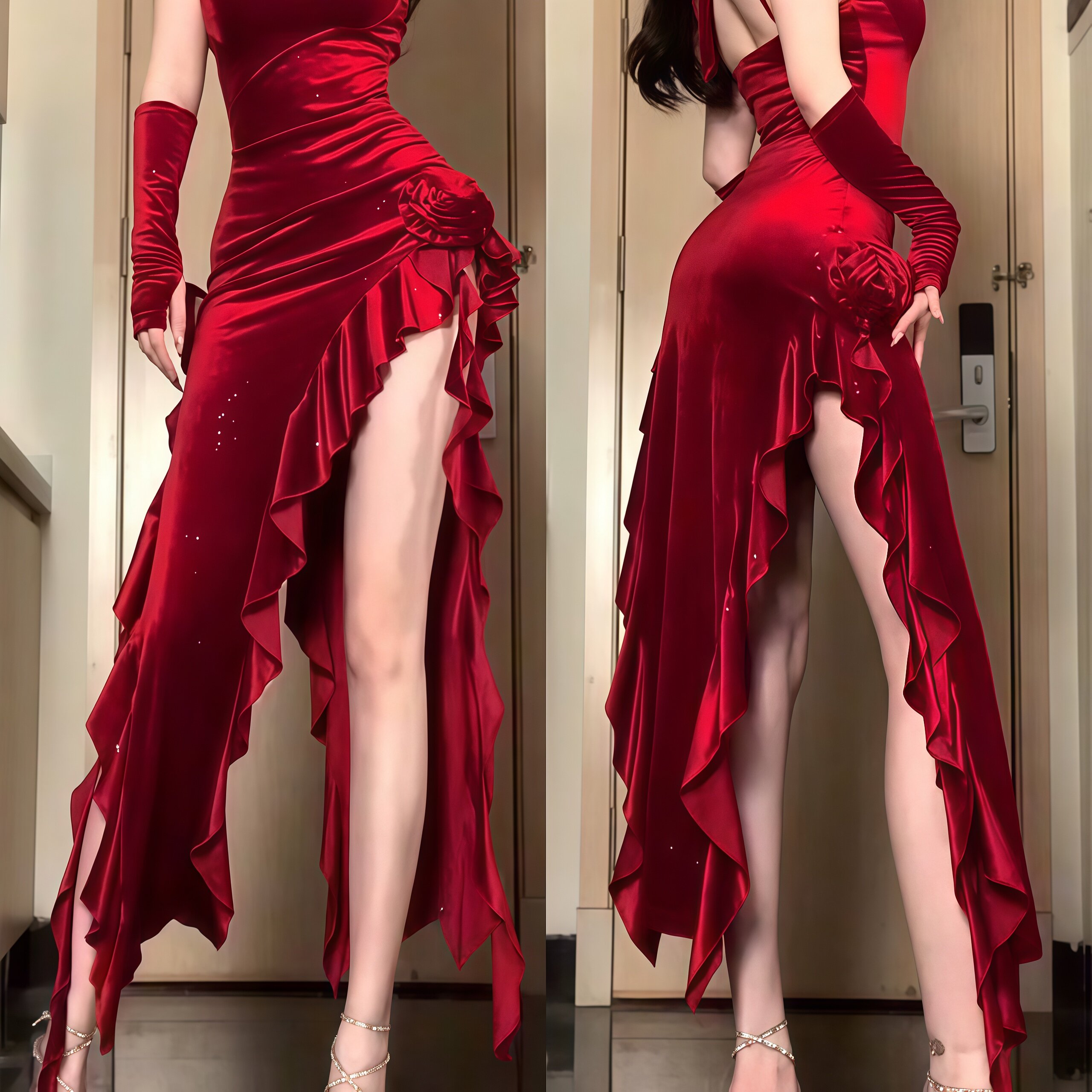 成人拉丁服高级感国标舞服连衣裙