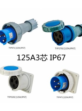 WEIPU工业插头TYP971/5202/47C1/2702 125A3芯 IP67防水插座