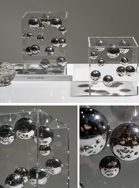 Rzone 现代轻奢电镀银色几何陶瓷花瓶干花器Q样板间茶几装饰品摆