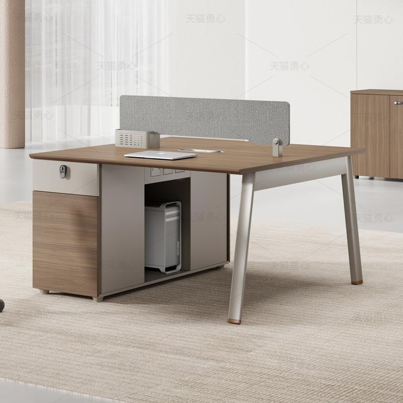 勇心E0级环保职员办公桌简约现代四人位员工桌卡T座办公室桌椅组