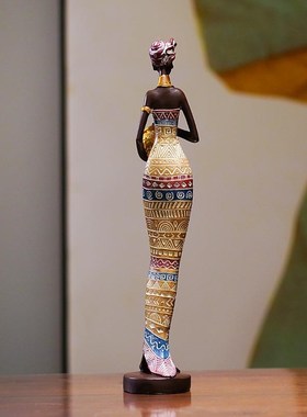 【折扣价】非洲女郎工艺摆件柜客厅品玄关视柜酒装饰W品创意电轻