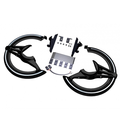 新品18年后金翼GL1800加装z前车轮刹车盘电镀装饰罩LED车轮灯条黑