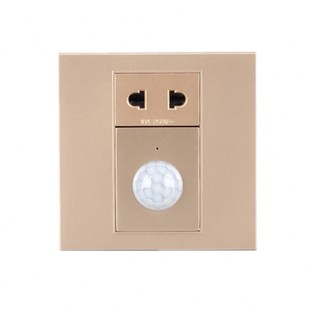 86型人体感应插座红外线开关带插座面板组合智U能插头暗装 明装