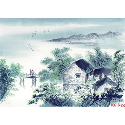 苏绣初学DIY套件材料p包 水乡风景 客厅卧室餐厅 手工刺绣装饰画