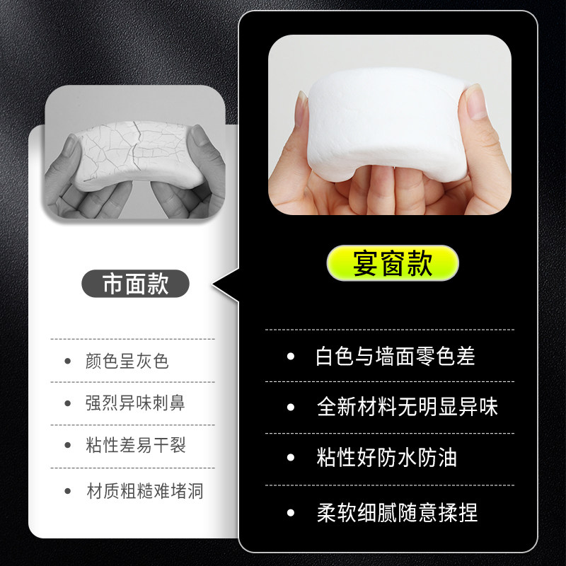 热销墙面漏风堵洞神器空调孔密y封胶泥家用下水道堵漏填塞防水橡