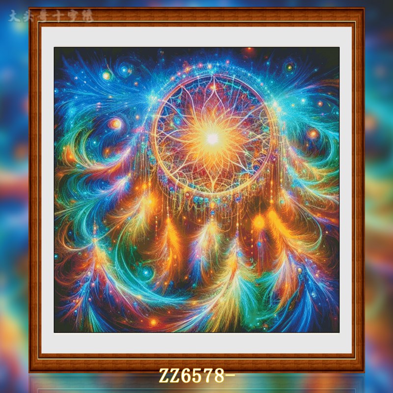 热销【带金属线】【ZZ6578-星空捕梦网】十字P绣2024年新款印花自