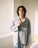 睡衣纯棉套装 一百棉双层纱提花长袖 全棉 2638