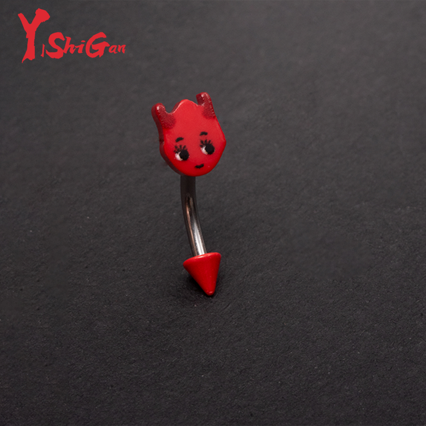 红色小恶魔尖锥朋克个性辣妹眉钉