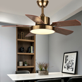 吊扇灯北欧低楼层餐厅客厅t32寸风扇灯现代简约吊扇木叶电风扇吊