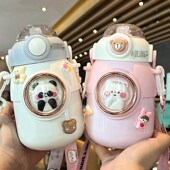 吸管保温杯女生高k颜值水杯女2024新款 大容量学生可爱礼物儿童杯