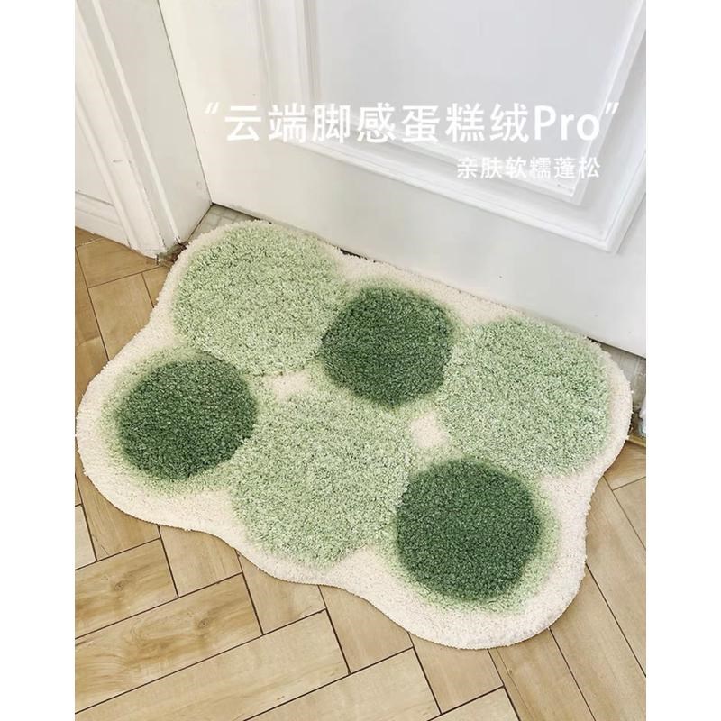 奶油风绿色地毯卧室浴室防滑吸水脚垫R洗手间卫生间地垫