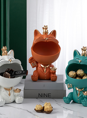 北欧入户进门鞋柜玄关钥匙v收纳摆件创意客厅酒柜装饰品茶几糖果