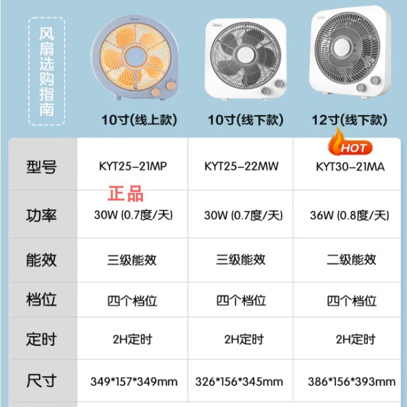 美.的转页扇10 12寸25 300mm台式风扇KYET25-22MW鸿运扇KYT30-22m