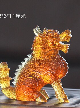琉璃麒麟风水招财摆件居家客厅玄关办公J摆放搬家乔迁开业送礼纳