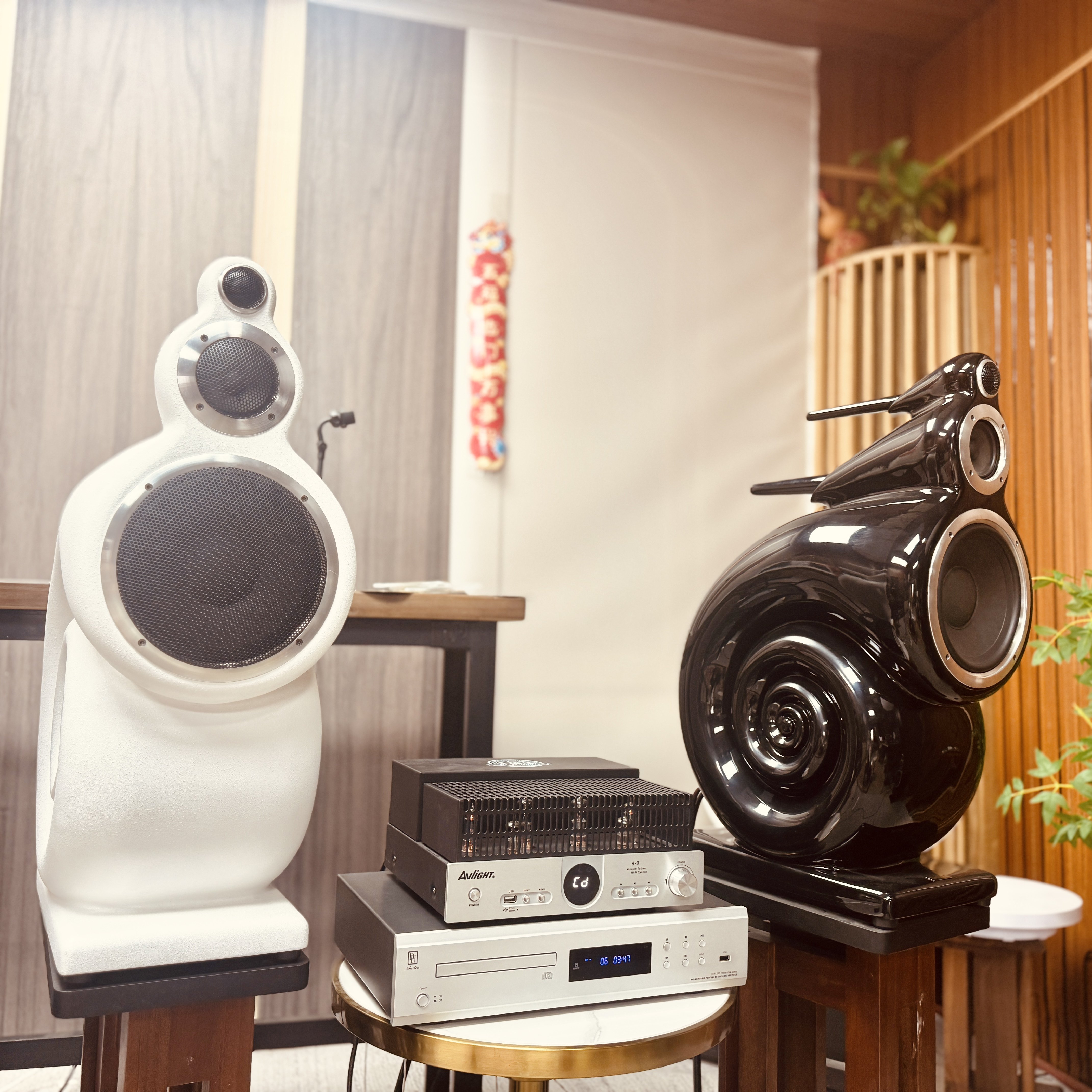 Aulyra 大鹦鹉音响组合8寸三分频音箱 爱浪MK3前胆后石功放机CD机