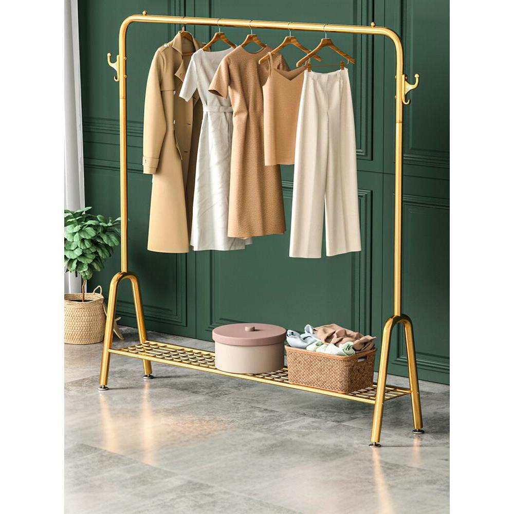 晾衣架落地折叠室内晒衣架阳台卧室挂衣架子家用简易单杆式衣帽架