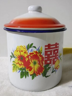仿古、怀旧、潮流、搪瓷缸、茶缸、水杯、喜字搪瓷缸、大容量水杯