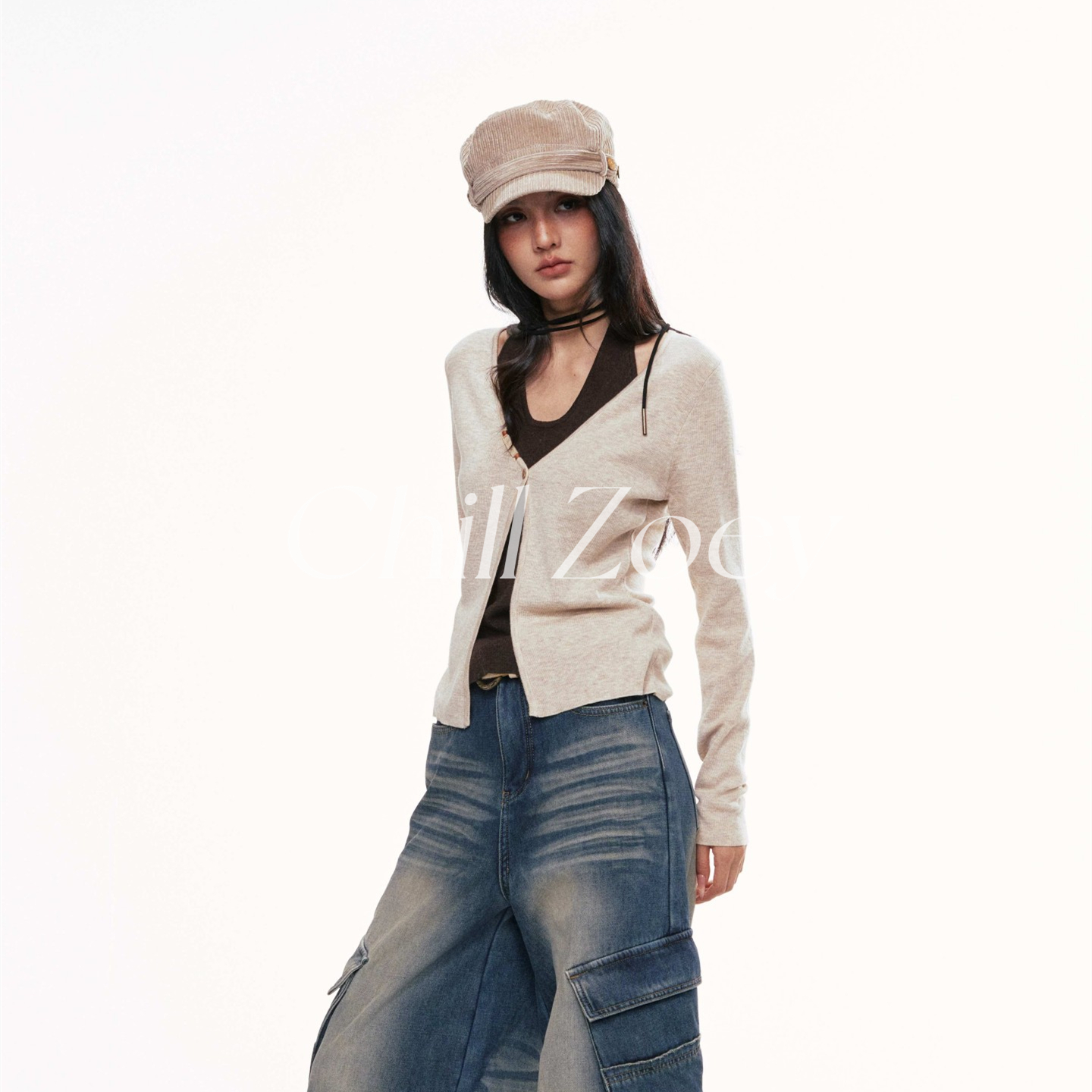 CHILLZOEY陶野假两件上衣女