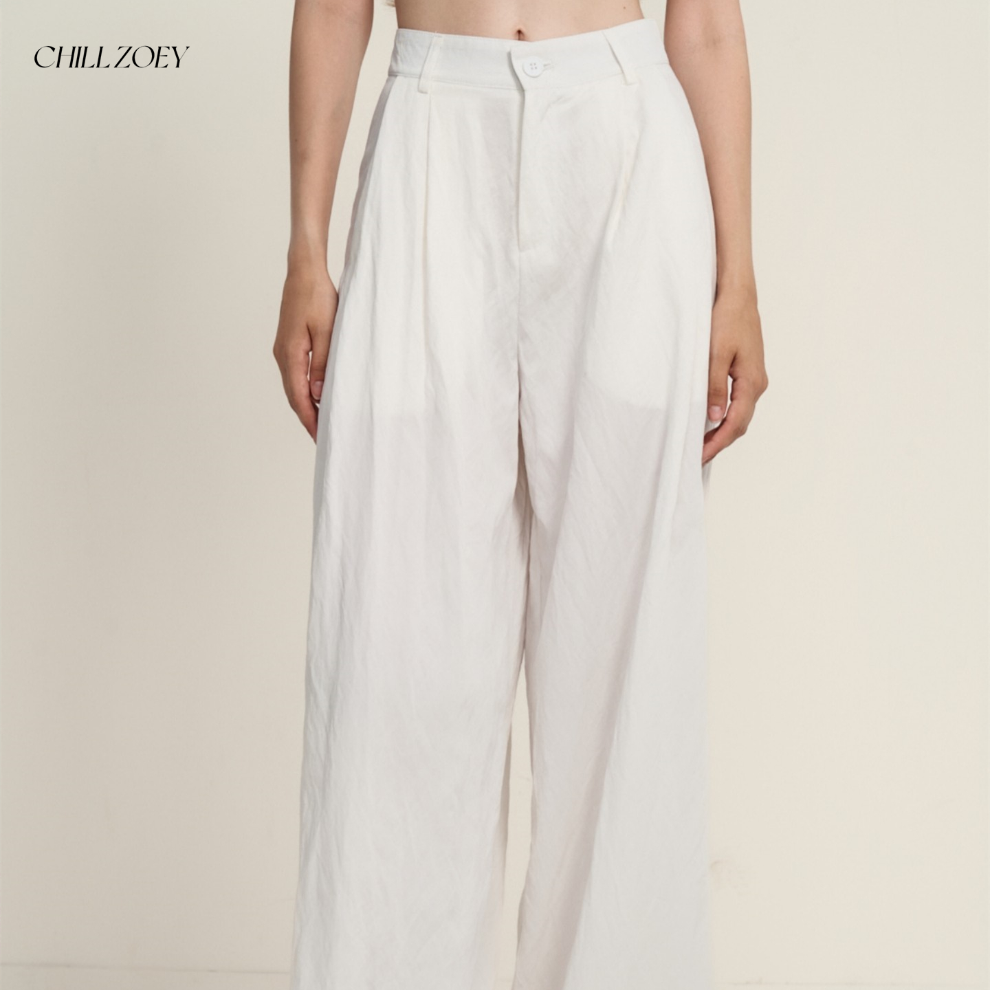 CHILL ZOEY初叶阔腿裤女夏季新款休闲长裤裤高腰显瘦设计感裤子