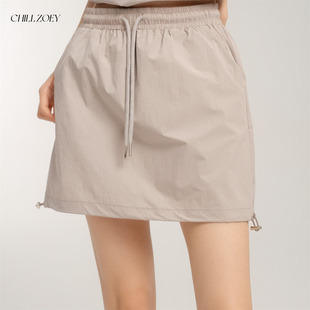 时尚 新款 百搭休闲运动系带短裙 ZOEY旅行手账半裙女2025夏季 CHILL