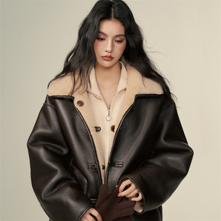 明星同款 秋冬季 CHILL 两穿外套女2025新款 皮衣 ZOEY 董璇同款