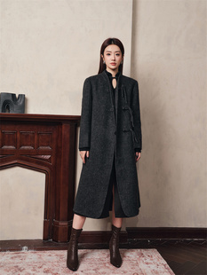 轻奢高级感蚕丝羊毛大衣 外套女2023春冬新款 CHILL ZOEY设计感长款