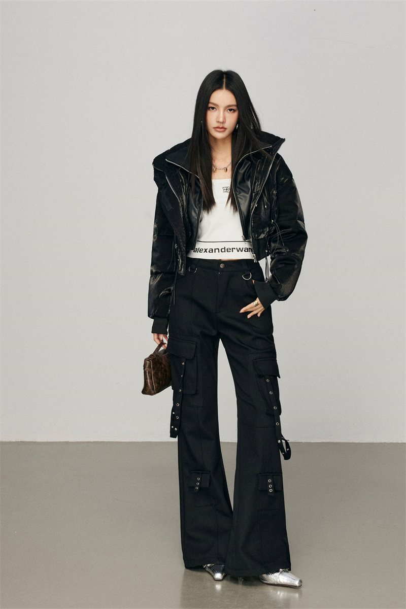 CHILL ZOEY 复古机能工装裤女 2023春冬新品复古潮流休闲裤女裤