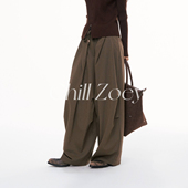 抗皱垂感宽松设计高级感长裤 山月记阔腿伞兵阔腿裤 女 ZOEY CHILL