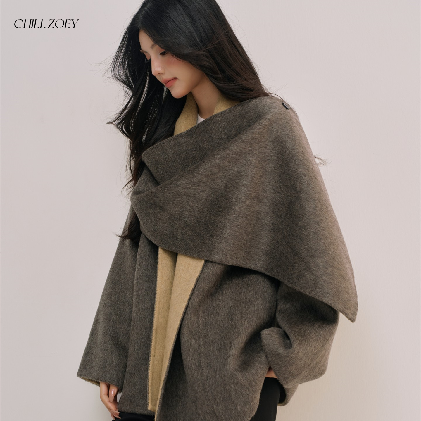 CHILLZOEY青珀双面色毛呢外套