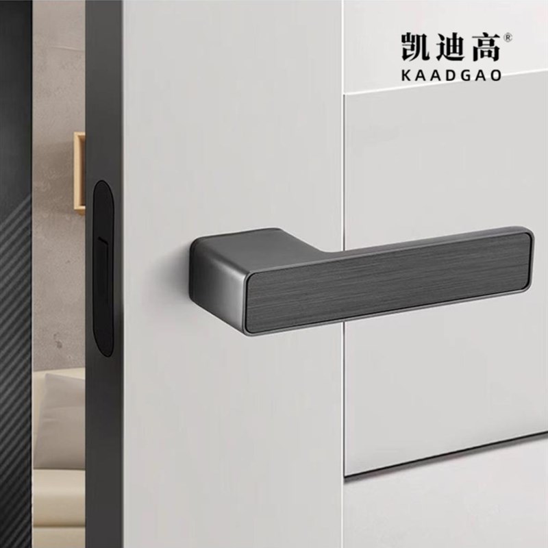 隐形钥匙意式极简磁吸锁生态w木门锁室内卧室静音房门锁一字把手