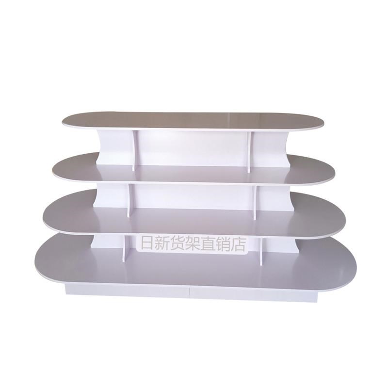 鞋店展示架玩具架木质椭圆形堆头货架红酒展示柜R母婴店奶粉中岛