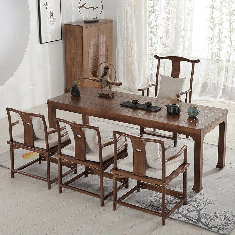 新中式客厅实木茶桌椅组合 功夫B茶台茶道桌会客室桌子茶艺泡茶桌