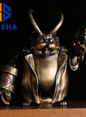 锐鲨蜘蛛侠猫丧猫黄铜实心手办老九原创J沙雕摆件个性创意收藏送
