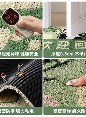 入户门丝a圈地垫卡通进门防滑门垫家用门口脚垫客厅可裁剪玄关地