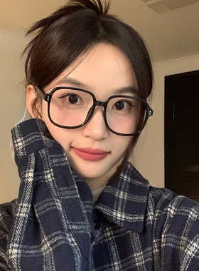 极速显脸小黑框眼镜时尚s方形素颜眼镜修饰脸型网红大框韩版百搭