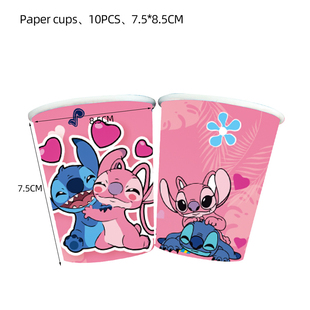 新品Pink Stitch and Angel Theme Birthday Party DeUcoration T
