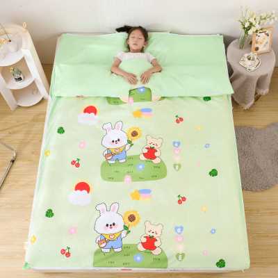 极速厂促冬季大h童空调睡袋中小学生防踢被神器男女旅行四季通用