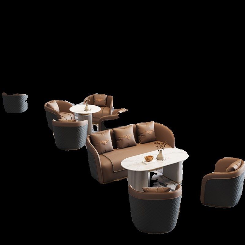 极速轻奢现代样品屋展示中心样品屋展示中心谈判一桌X四椅小圆桌