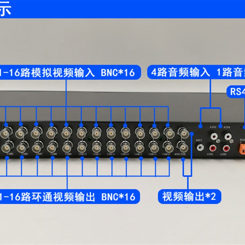 极速唯美讯16路画面分割器十六画面处理器 影O片分屏器带环通4路