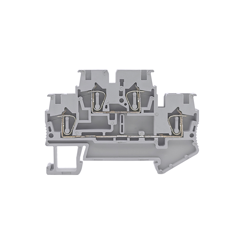极速适用STTB2.5双层弹簧端子二进二出快J速直插型2/2导轨式纯铜