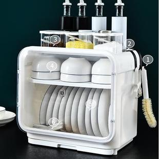 极速新品 厨房沥水碗盘柜带盖子餐具放碗J碟收纳层架用品家用大全