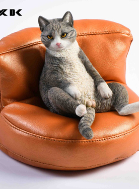 极速JXK 仿真橘猫模型可爱治愈系田园猫K咪模型懒猫桌面三花猫树