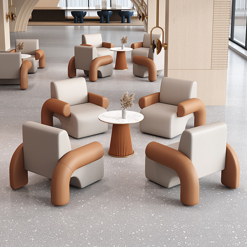 极速洽谈桌椅组合休息区轻奢现代休息区接待桌洽谈桌样Z品屋展示