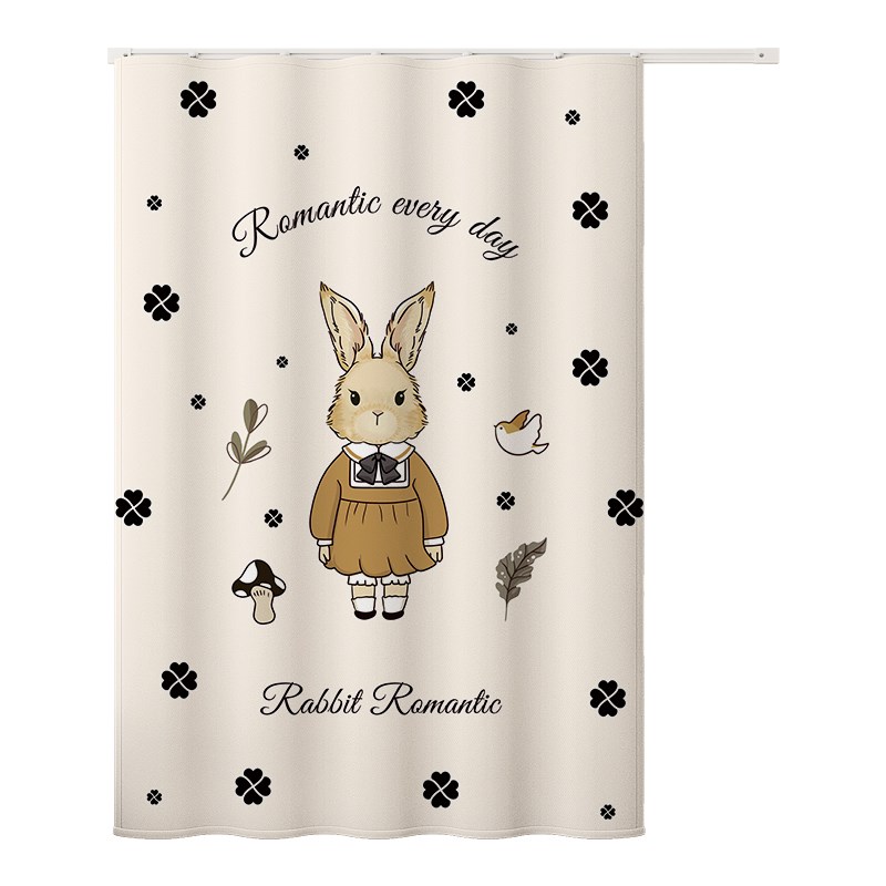 极速儿童房窗帘遮光2025新款免打孔安I装挂钩男女孩卧室飘窗遮阳