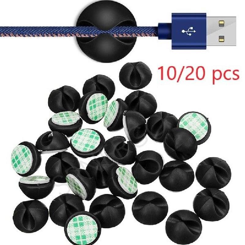 极速10/20 Pcs Cable Winder cayble Organizer Cable Clip Desk