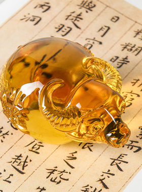 极速特价大小黄j水晶牛摆件十二生肖牛年生日礼品家居装饰