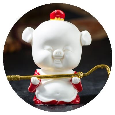 新品陶瓷招财小h猪摆件家居饰品室内客厅汽车装饰创意摆设新居礼