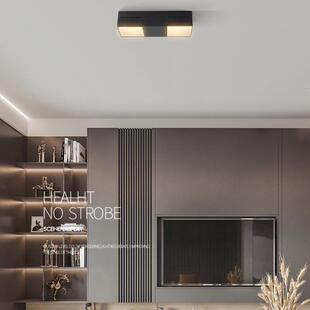 LED方形明装筒灯家用吸顶双头斗胆灯客厅无主灯照明三色变光筒灯